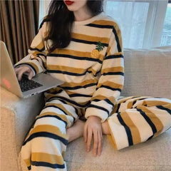 Velvet Pajamas set Female Winter | Super Soft Sleepwear Suit