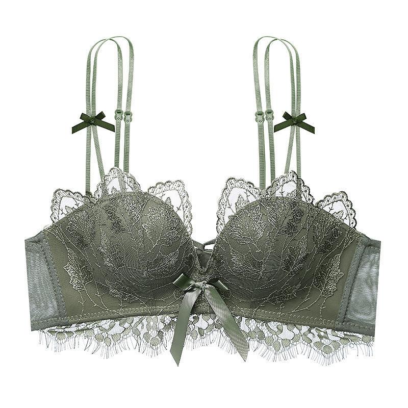 Women's Lace Underwear Petals Upper Support Adjustable Back Shaping Bra Set