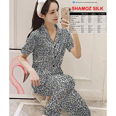 Women's Printed Essentials Night Suit |Branded Shirt Pajama set