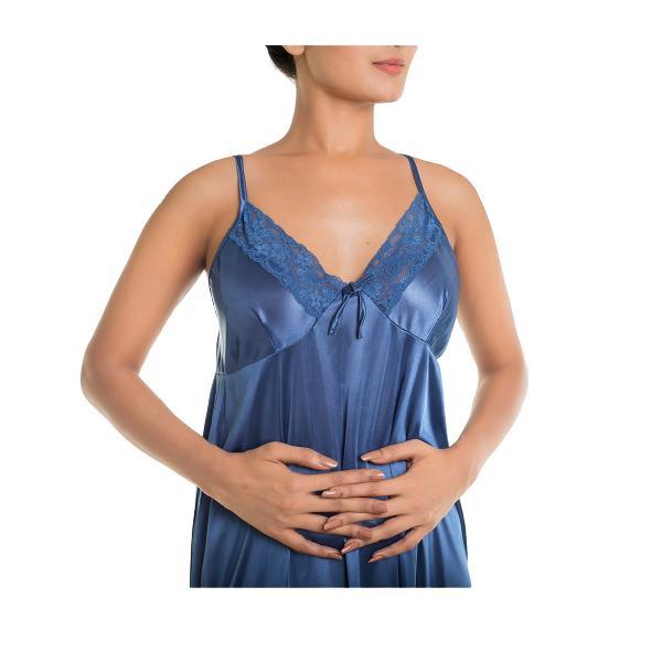 4 Piece Long Nighty Set-Blue