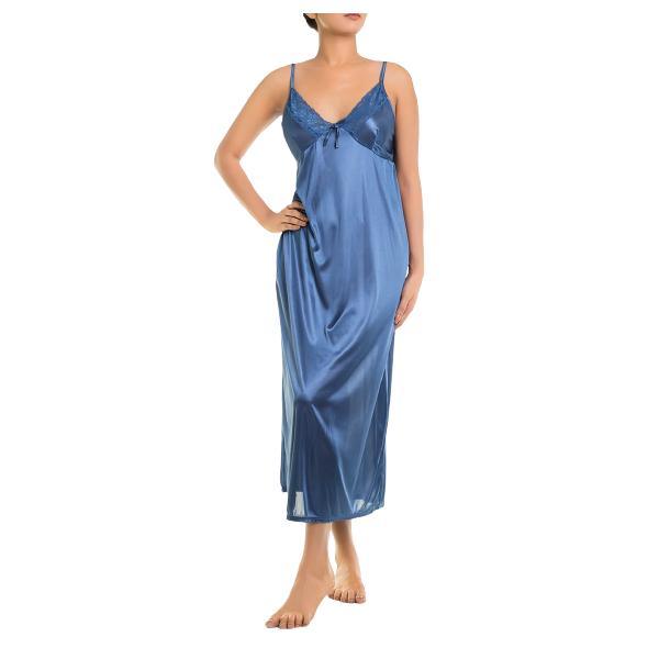 4 Piece Long Nighty Set-Blue