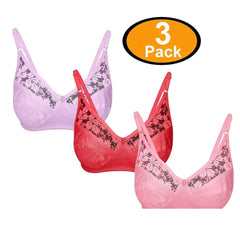 Beautiful Padded Wired Bra 3/4th Coverage Fine Color Floral Design Bra For Women