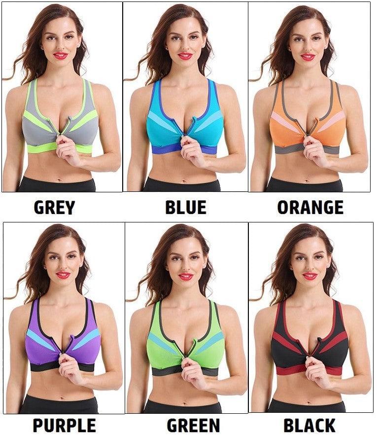 Best Sports Bra Front Open Bra Women Double Layer Zipper Sports Top Push Up Bra