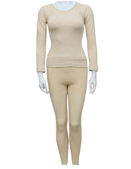 Skin Color Thermal Inner Wear For Ladies Body Warmer Thermal Suit