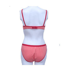 Bra Panty Set Best Red Color Non Padded Wirefree Cotton Bra Panty Set