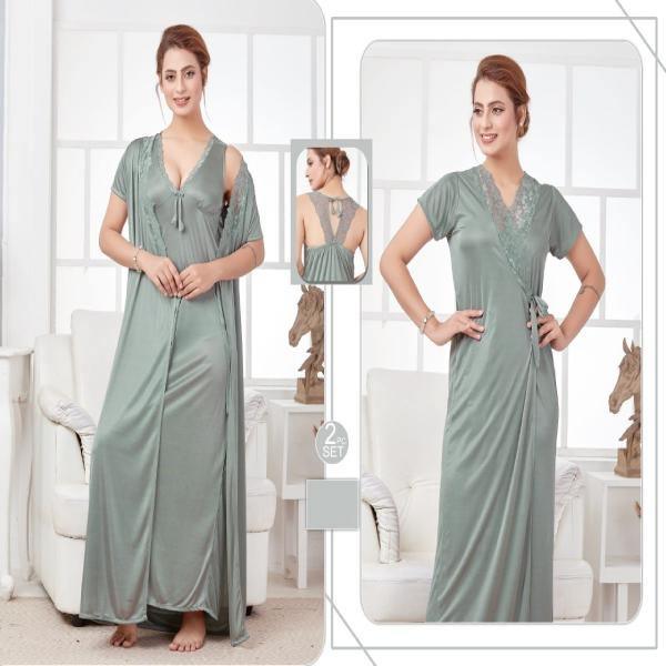 Branded Ladies Indian Bridal 2pc Gown Nighty Set For Women