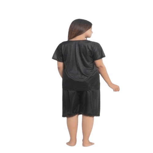 Bridal 6 Pc Stylish Gown Black Nighty Set