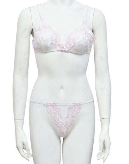 Bridal Bra Panty Set Non Padded Bra Semi Transparent Embroidered Bra Panty Set