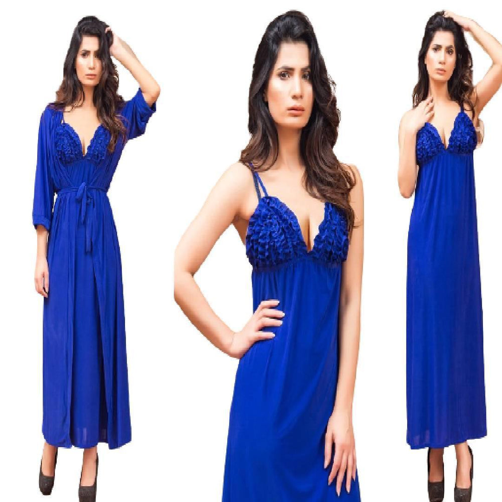 Bridal Nighty Set Women Sleepwear in 4 Pcs Upper Gown| Inner Gown| Bikini Bra and Panty Set