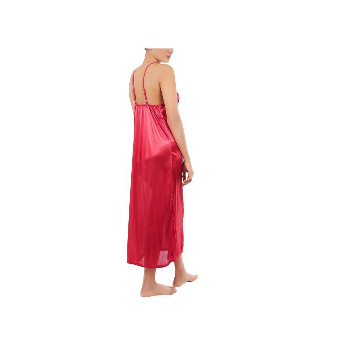 Bridal Nighty Women Nightwear 2 Piece Satin Nighty Set Best Silk Nighty in Pink