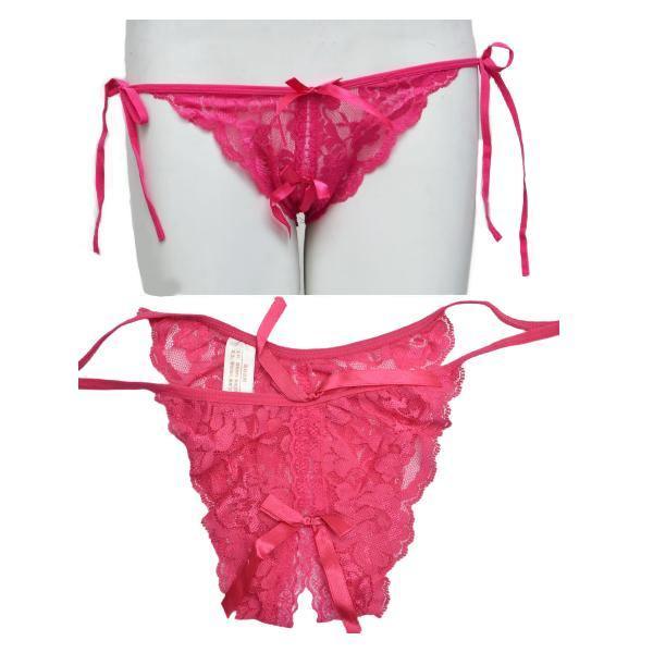 Center Slit Tie Up Thongs / Panty