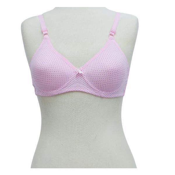 Cotton Bra Tiny Dots Bra Wirefree Padded Push Up Bra Full Coverage Cotton Bra
