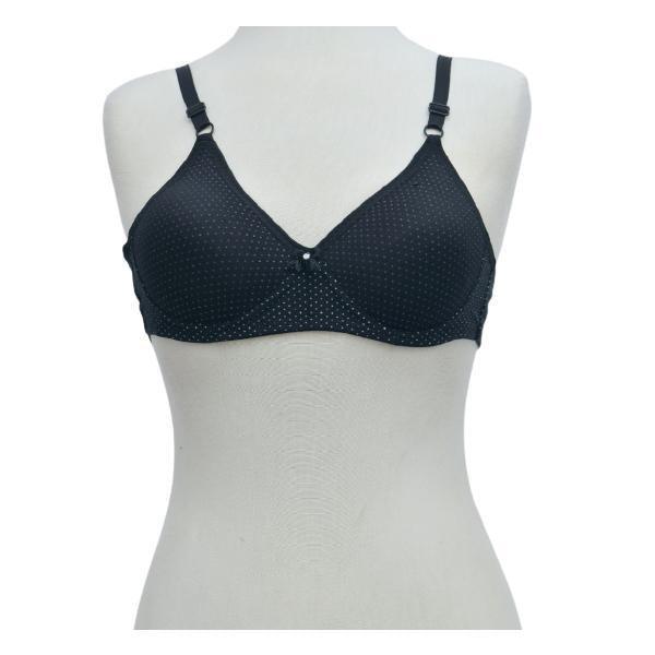 Cotton Bra Tiny Dots Bra Wirefree Padded Push Up Bra Full Coverage Cotton Bra