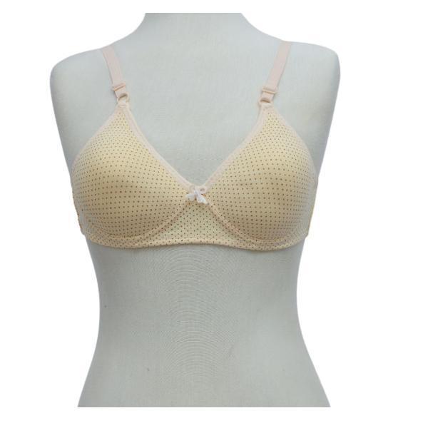 Cotton Bra Tiny Dots Bra Wirefree Padded Push Up Bra Full Coverage Cotton Bra