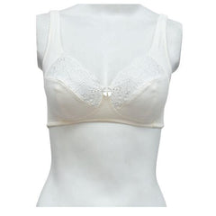 Everyday Cotton Bra Non Padded Wire Free Daily Bra Partially Embroidered Everyday Bra
