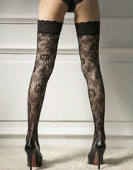 Floral Thigh High Mesh Stockings Hot Sheer Tight Slim Net Lace Stockings For Women