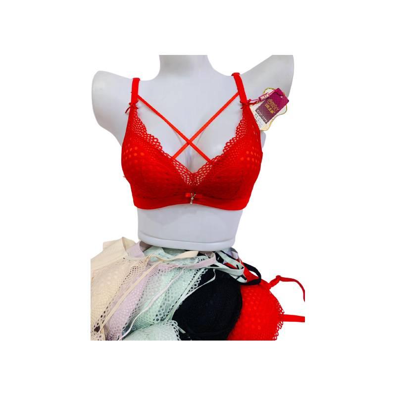 Front closure bras in Pakistan bra with straps across front soft padded Fancy Bra for Ladies