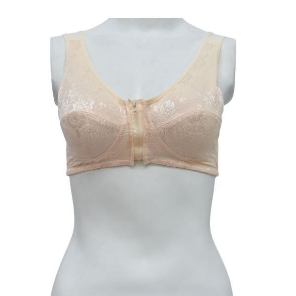 Front Open Bra for Elderly Zipper Front Poly Bra For Women Front Open Bra Full Coverage