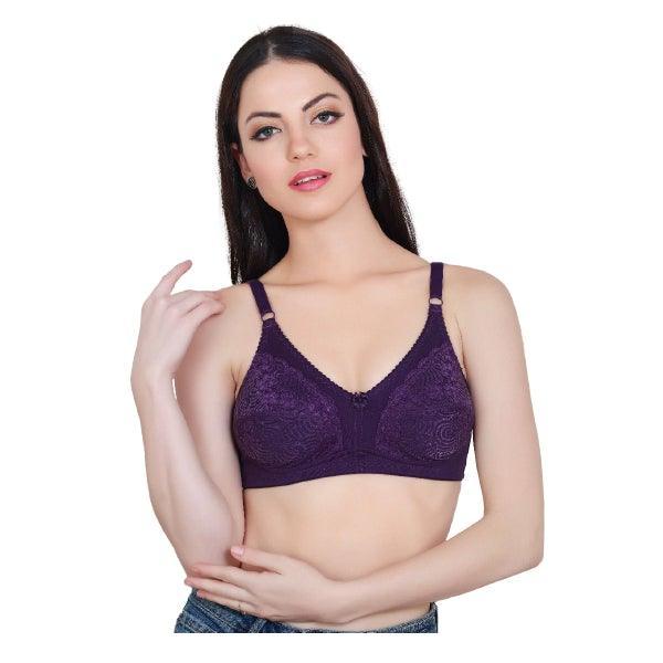Full Coverage Bra Soft Breathable Floral design Full Cup Everyday Cotton Bra Wire Free Bra