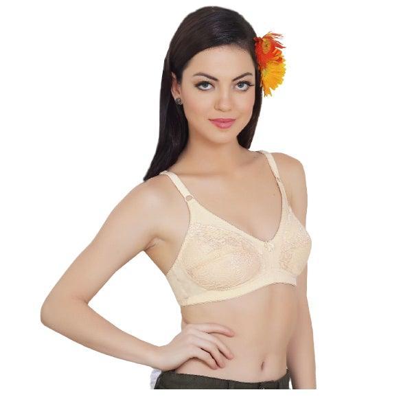 Full Coverage Bra Soft Breathable Floral design Full Cup Everyday Cotton Bra Wire Free Bra