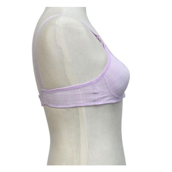 Glossy Check Print Girl Bra