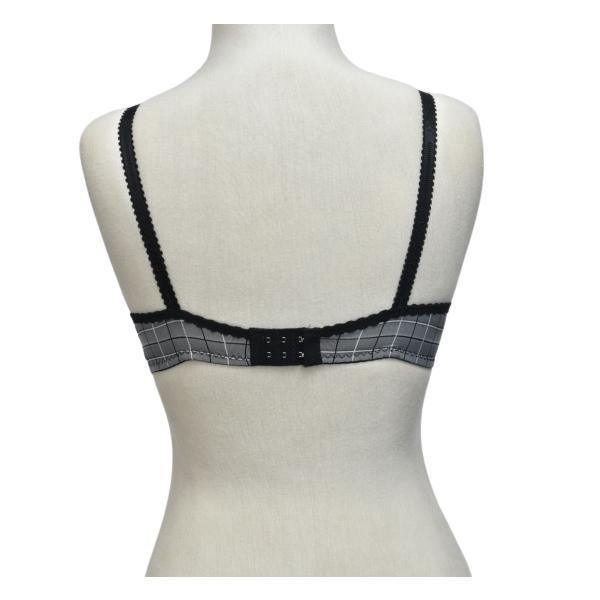 Glossy Check Print Girl Bra