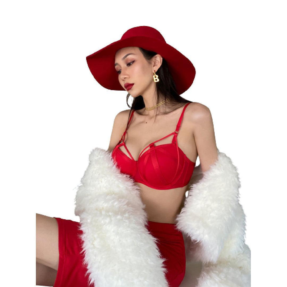 Half Cup Gather Sexy Push Up Bra & Panty Set Push Up Strapless Backless Bra Wirefree Bra