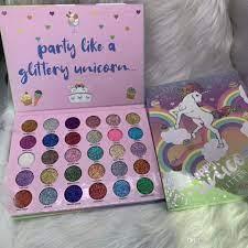 Happy Unicorn 30 Colors Glitter Eyeshadow Palette Party Glitter Eye Pressed Powder Makeup
