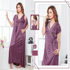 Indian Bridal Stylish 2pc Gown Nighty Set For Women