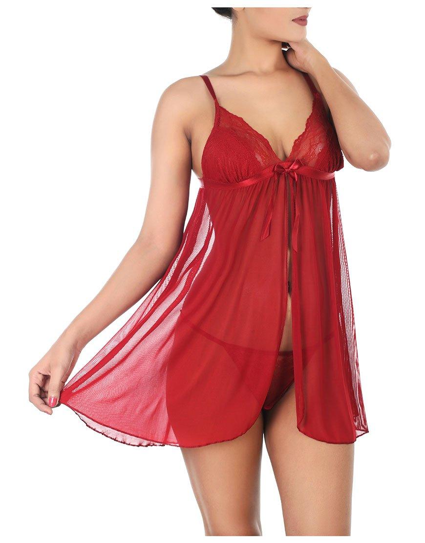 Lace & Mesh Babydoll with G-String