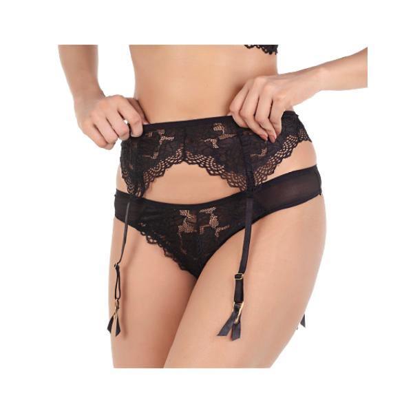 Sexy Bra Panty Set All over Lace Longline Cage Cup Push Up Bra Set