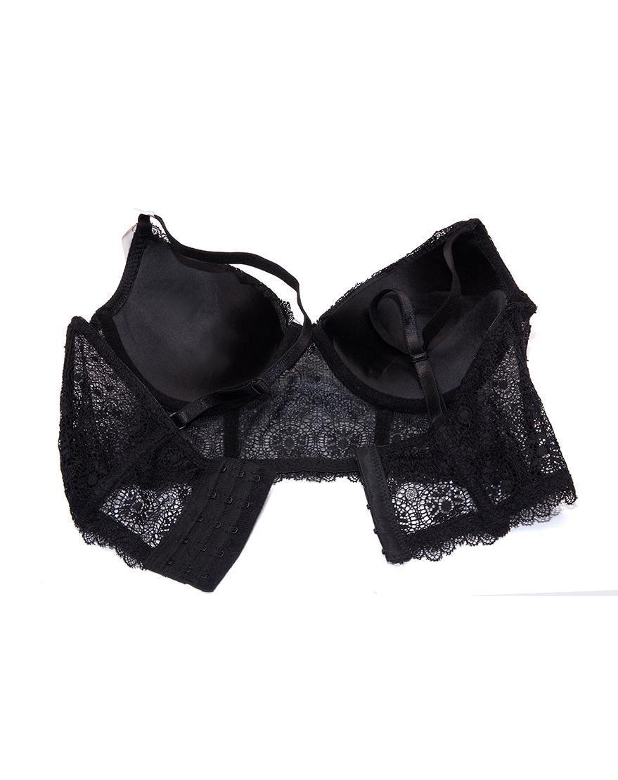 Lace Mesh Long line Push-up Bra Panty Set