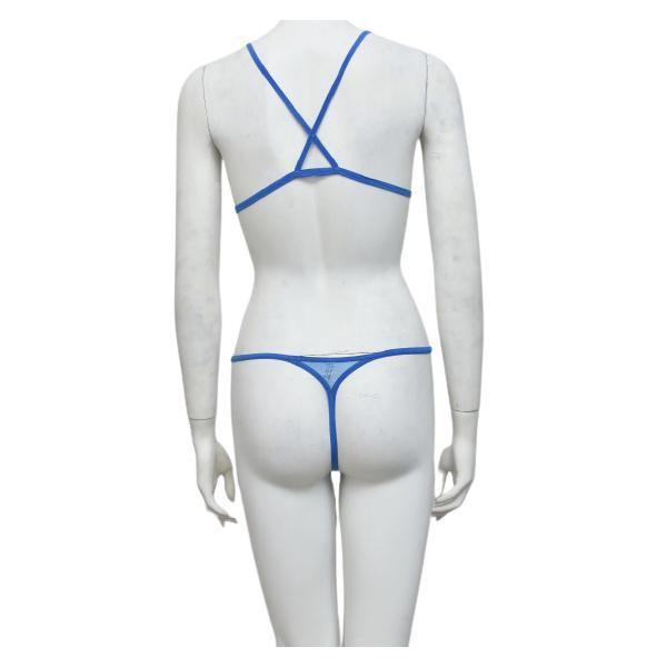 Ladies Fancy Net Bra Panty Set Crisscross Back See Through Bra Panty Set