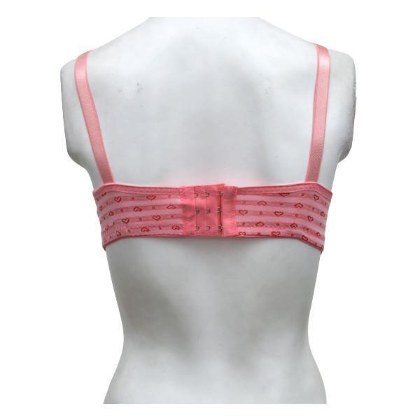 Ladies Full Cup Wire-Free Bra Twinkling Hearts Single Padded Soft Bra For Women