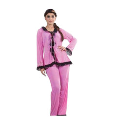 Ladies Loungewear Sleeping Suit Special Soft Silk Open Front Shirt Pajama Set