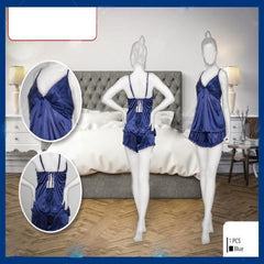 Ladies Sexy Nightwear Fancy Silk cami set with matching short underwear For Women