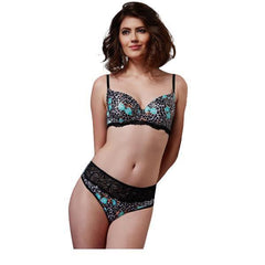Leopard Print T-Shirt Bra With Low Rise Bold Panty