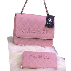 Long Chain Strap Branded Bag With Wallet