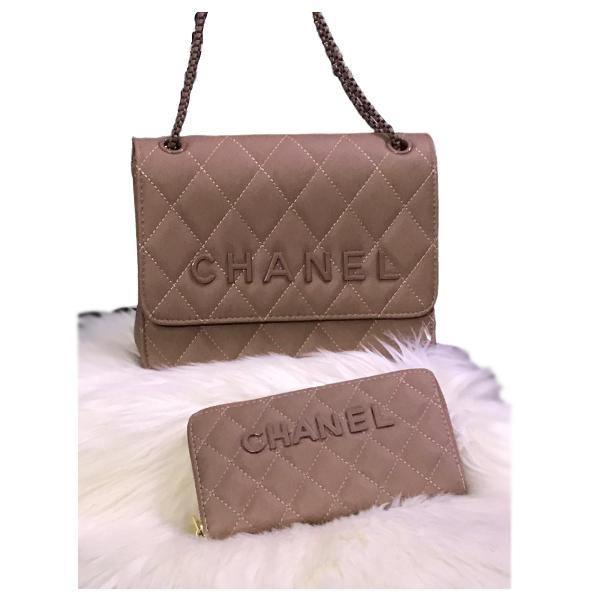 Long Chain Strap Branded Bag With Wallet