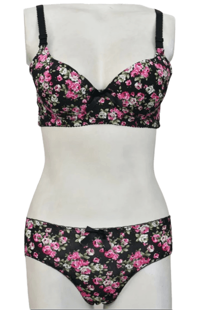 Luxury bra and panty sets price in Pakistan Spring Flowers Padded bra panty sets