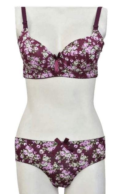 Luxury bra and panty sets price in Pakistan Spring Flowers Padded bra panty sets
