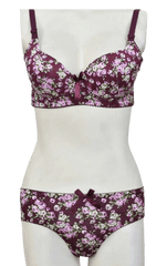 Luxury bra and panty sets price in Pakistan Spring Flowers Padded bra panty sets