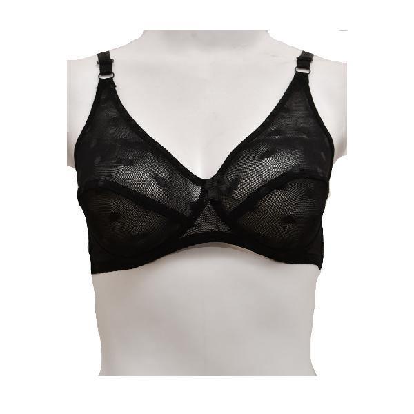 Matching See Through Net Embroidered Bra