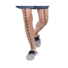 Mesh Printed Leg Stocking For Women Pantyhose Black Sheer Stockings