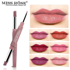 MISS ROSE 2 IN 1 Waterproof Sexy Matte Lip Liner Pencil With Lipstick