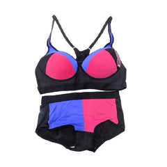 Multi Colors Single Foam Sports Bra+Panty Set