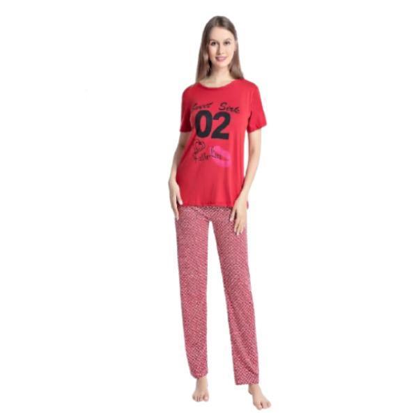 New Night Suit 2pc Printed T-shirts With Printed Trouser for Woman