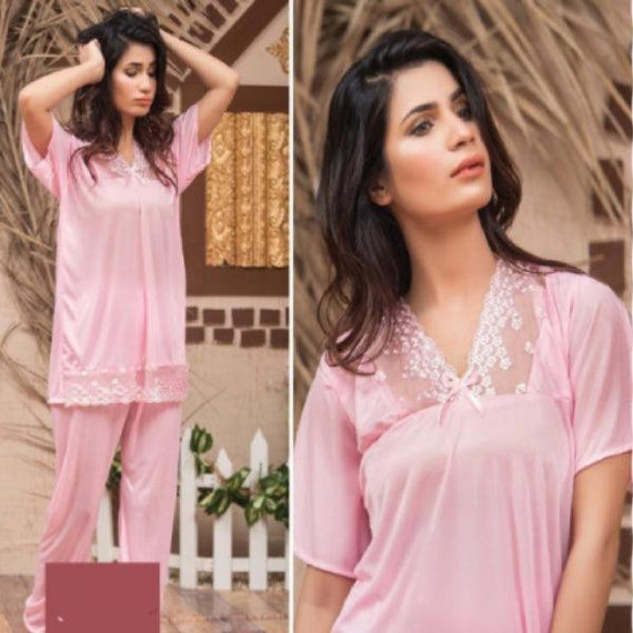 knee length dresses for ladies Maroon Nighty - FL-536 - Flourish Nightwear - Online Shopping in Pakistan -  Online Shopping in Pakistan main image 1