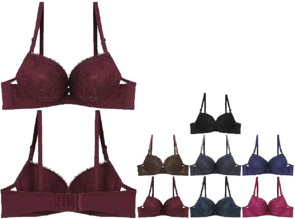 Nylon B Cup thin sponge sexy Lace underwire Ladies bra | Lightly Padded Underwire Bra