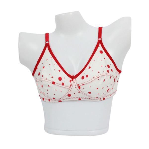 Pack Of 2 Dot Printed Cotton Bra For Women